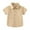 Khaki, variant on Toddler Boys Solid Color Short Sleeve Button Down Shirt with Pockets for 2 To 8 Years Old Kids Boys Dress Tops