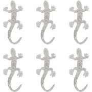FINGERINSPIRE 6 Pcs Crystal Car Stickers Bling Rhinestone Gecko Sticker (White) for Decorating Cars Bumper Window