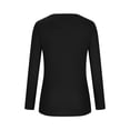 thumbnail image 6 of HAPIMO Women's Clearance Solid Color Pleated Blouses Regular Fitted Casual Criss-Cross V Neck Shirts Fall Loose Basic Tops Long Sleeve Cotton Lined Tees Fashion Workout Black S, 6 of 7