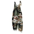 thumbnail image 6 of Women's Vintage Cotton Linen Overalls with Christmas Print - Casual Loose Jumpsuit with Shoulder Straps & Pockets, Mint Green, Size XXXL, 6 of 6