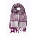 thumbnail image 4 of Sakkas 70" x 28" Paisley Self-Design Pashmina Shawl / Wrap / Stole - Lavender / Purple - One Size, 4 of 5