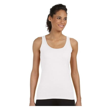 Striped Rib Knit Tanks - Gildan Women's Rib Knit Preshrunk Fit Softstyle Tank Top, Style G64200L