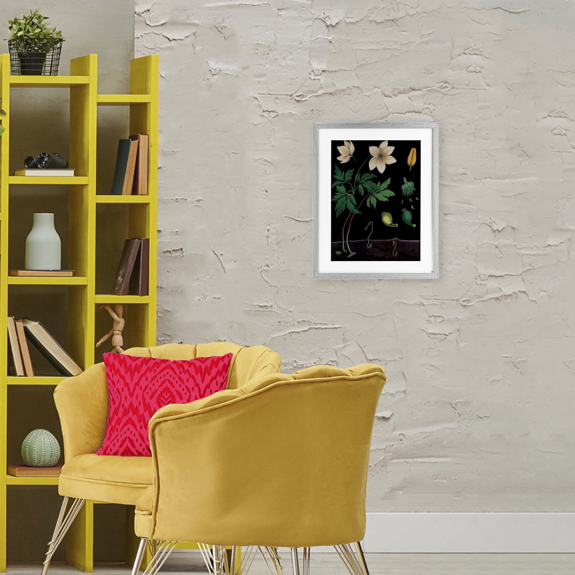 Stupell Industries Sprouting Wildflower Illustrations Gray Framed Print Under Glass, design by Vintage Hustle