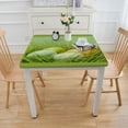 thumbnail image 3 of nygtbtfer Table Cover for Square Tables Picnic Fitted Tablecloth Flannel Backed Lining Stretched Square Table Cover Elastic Tablecloth White, 3 of 7
