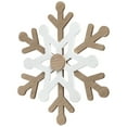 thumbnail image 4 of Northlight Natural Wooden Snowflake Christmas Wall Decoration - 17.75 - Beige and White, 4 of 8
