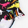 thumbnail image 5 of LNMQLPDBS Girls One Piece Swimsuits Cartoon Dinosaur Printed Ruffle Trim Fly Sleeve Bodysuit Baby Girl Swimsuit 12-18 Months Toddler Summer Beach Bathing Suits Cute Swimwear for Vacation, 5 of 6