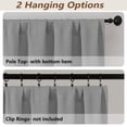 thumbnail image 5 of MKHILL Vela Grey Short Blackout Curtains 36 Inch 2 Panels Set, Room Darkening Rod Pocket Thermal Insulated Small Curtains for Kitchen Bathroom Cafe Small Window, Each 30"W x 36"L, Grey, 5 of 10