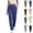 Blue, variant on POIUYTR Women Casual Yoga Pants Summer Gym High Waist Straight Leg Long Pants Workout Solid Color Trousers