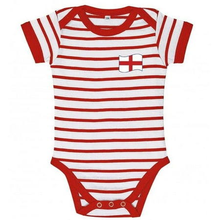 

Supportershop SUP533 England Striped Baby Bodysuit Red & White - 18-23 Months