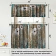 thumbnail image 4 of Floral Thin Kitchen Curtains Tiers and Valances Set 3 Piece for Windows Butterfly Kitchen Window Curtains Set,Farmhouse Wooden Texture Valances for Living Room(36" Tiers Set), 4 of 6