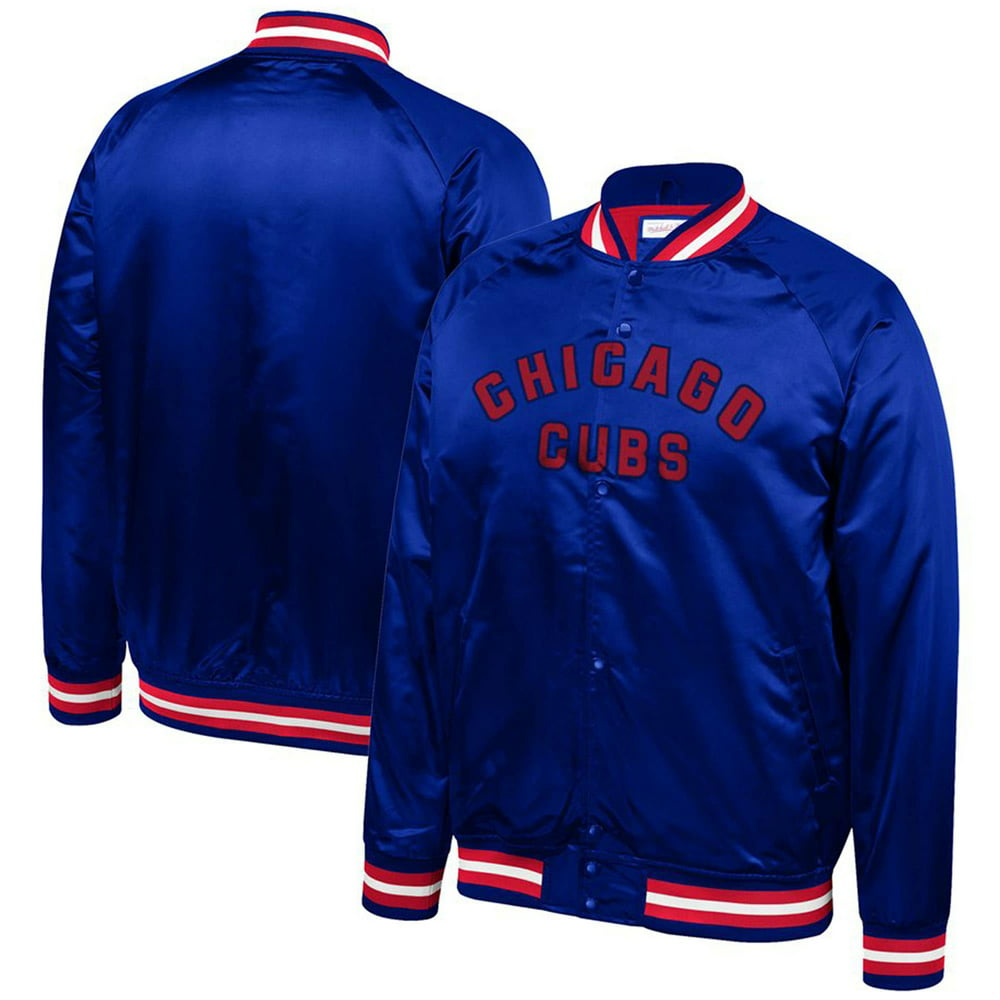 Chicago Cubs Mitchell & Ness Big & Tall Satin Full-Snap Jacket - Royal ...