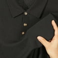 thumbnail image 4 of ZCFZJW 1/4 Button up Polo Shirts for Men Trendy Summer Short Sleeve Lapel Collar T-Shirts Casual Solid Color Moisture-Wicking Golf Daily Tops Black M, 4 of 8