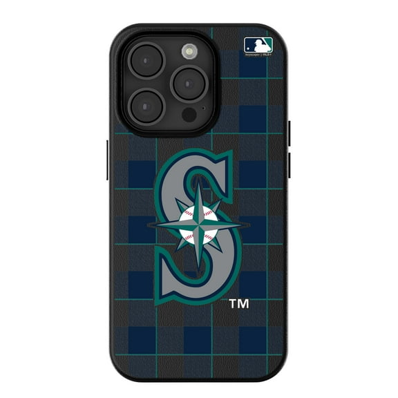 Keyscaper Seattle Mariners Plaid Magnetic Bump iPhone Case