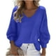 thumbnail image 2 of mfyjkho Tops Para Salir Para Mujer, Blusa Informal Lisa De Manga Larga Con Cuello En V Para Mujer Tops Para Hacer Ejercicio Para Mujer L, 2 of 3