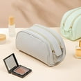 thumbnail image 5 of Creative For Women Fashion Solid Color Lager Capacity Pu Leather Candy Color Women Cosmetic Bag Travel Toiletry Bag Makeup Case Storage Bag GREY, 5 of 8