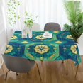 thumbnail image 4 of Qxltty Green Tribal Style Pattern Square Tablecloth 60×120in Thick Wrinkle Resistant Heat Proof Durable Table Cover for Dining Table, 4 of 9