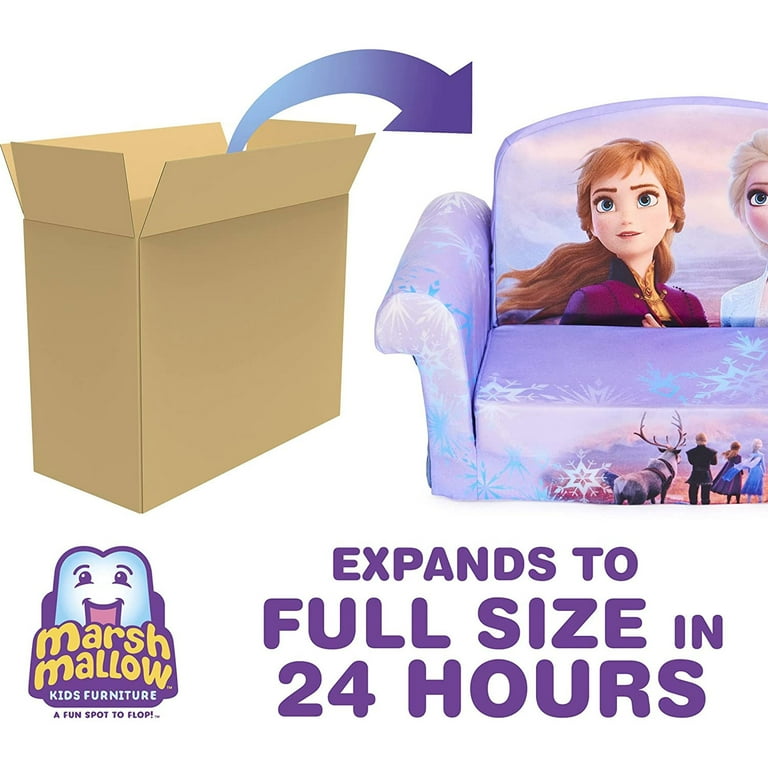 Marshmallow Furniture Kids 2-in-1 Flip Open Foam Compressed Sofa, Frozen 2