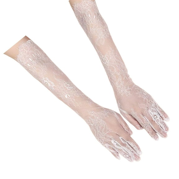 1pair Elegant Lace Long Gloves Evening Dance Gloves Lolitas Mittens Lady Gloves for Stage Performances