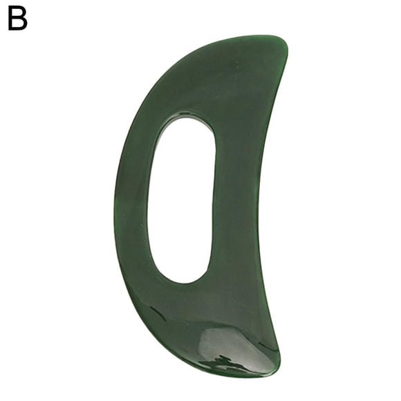 Outil de Massage en Résine Gua Sha Vert Foncé avec Poignée Grand Outil pour Dos Cou Visage Jambes