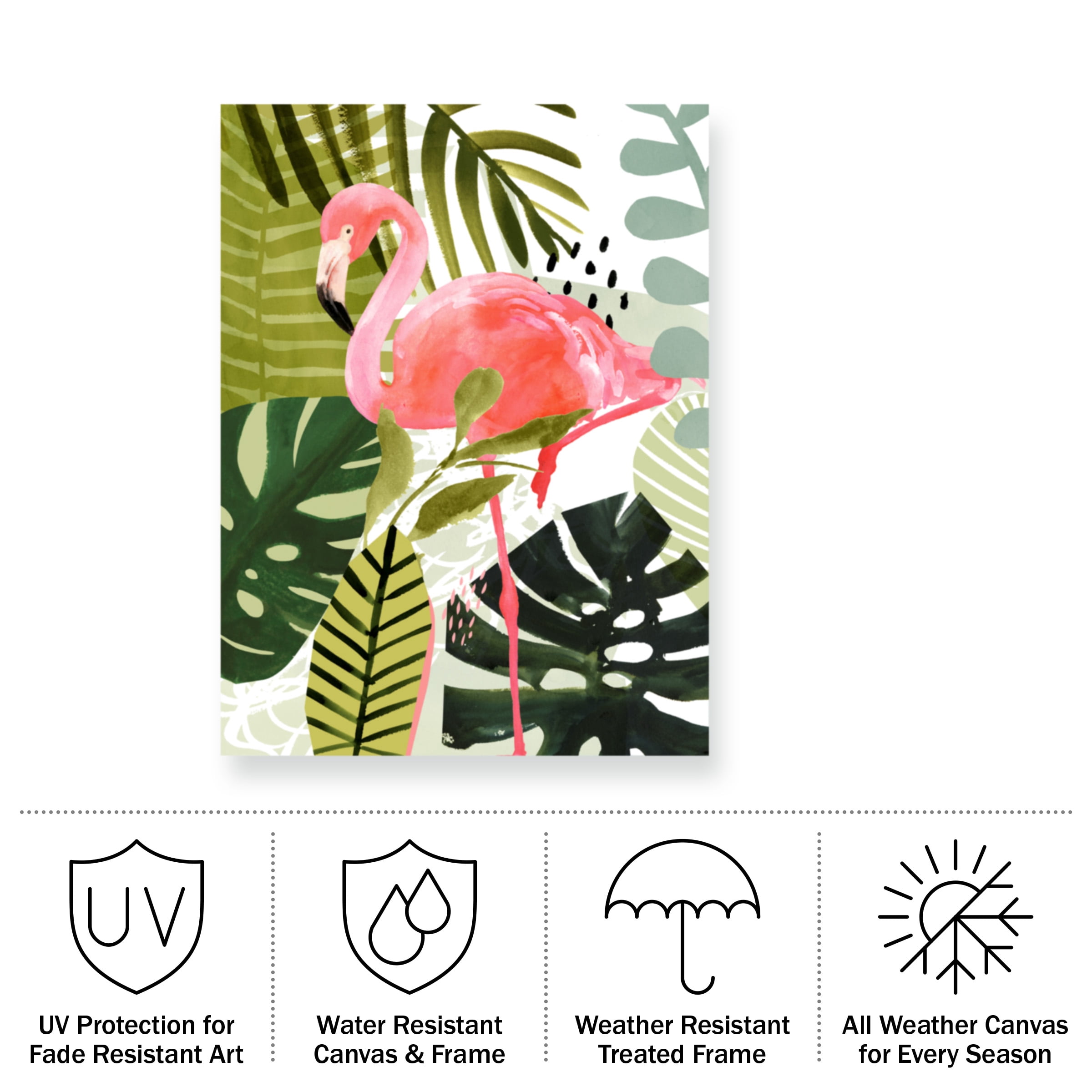 Victoria Borges 'Flamingo Forest I' Outdoor Canvas 19x19