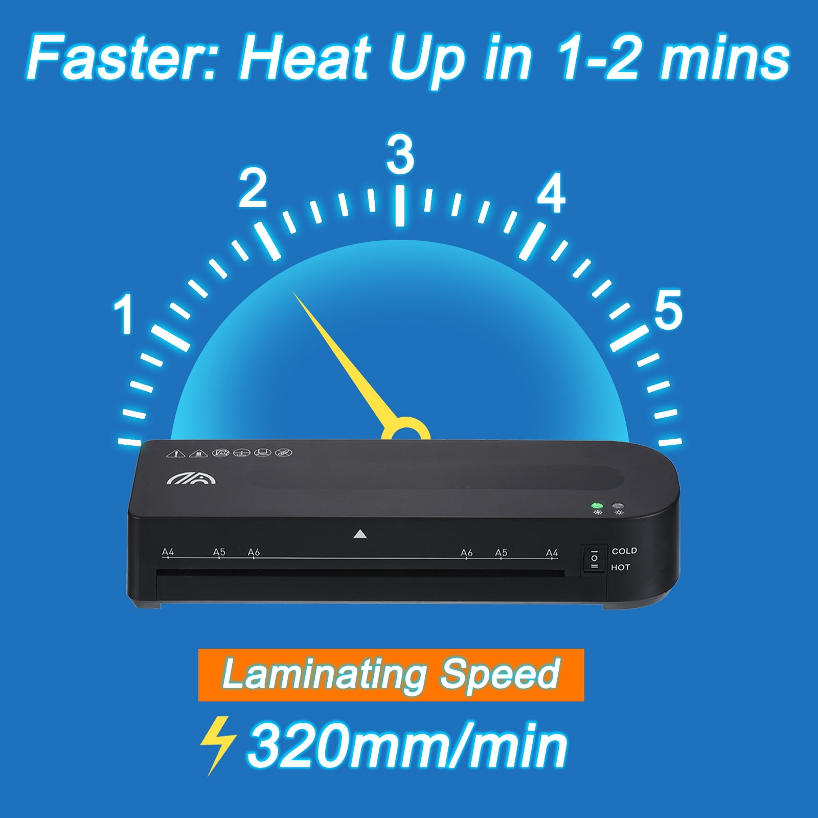 Uxcell A4 Laminator Machine 9" Thermal Laminator Quick Warm Up with Laminating Pouches