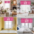 thumbnail image 5 of Pink Flower Valance Curtain for Windows Ribbons Caring For Breast Cancer Simple Rod Pocket Curtain Valances Short Window Treatments Panels for Kitchen Bathroom Laundry Room Basement 42 x 12 Inch, 5 of 9
