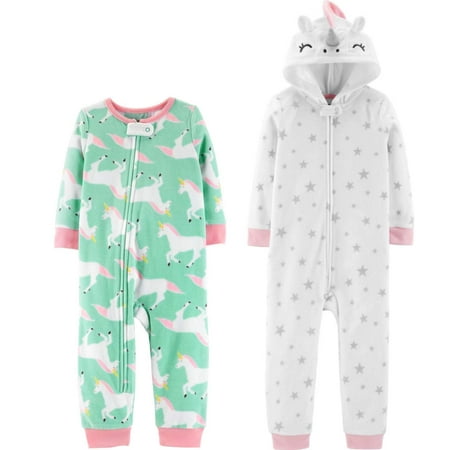 

Carter s Baby Girls Unicorn 1-Piece Pajamas - Set of 2 (Footless Fleece)
