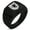 Black, variant on Stainless Steel Dove Peace Coat of Arms Shield Geometric Pattern Step-Down Biker Style Polished Ring