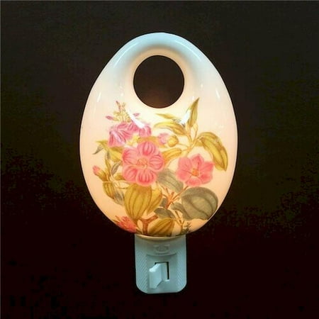 

Pink Flowers on An Oval Shaped Night Light