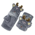 thumbnail image 3 of Gants Chauds Épais Sans Doigts en Peluche Faon Demi-Doigt Dessin Animé Mignon, 3 of 7