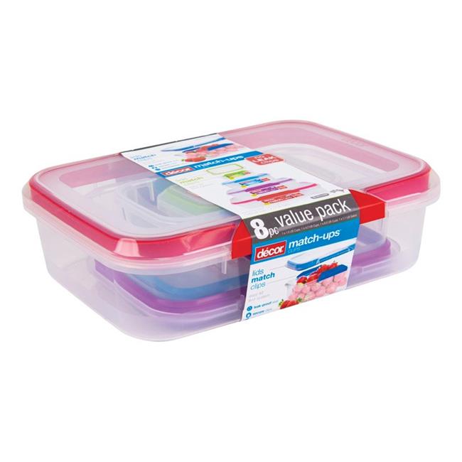 Decor 6862650 Match Ups Assorted Food Storage Container Set