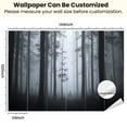 thumbnail image 3 of Peel and Stick Wallpaper Canvas Foggy Dark Forest Landscape Tree Bedroom Tall Trees Fog Forest Shadow Modern Art Wall Mural Decor Self Adhesive and Removable 100in x 144in, 3 of 8