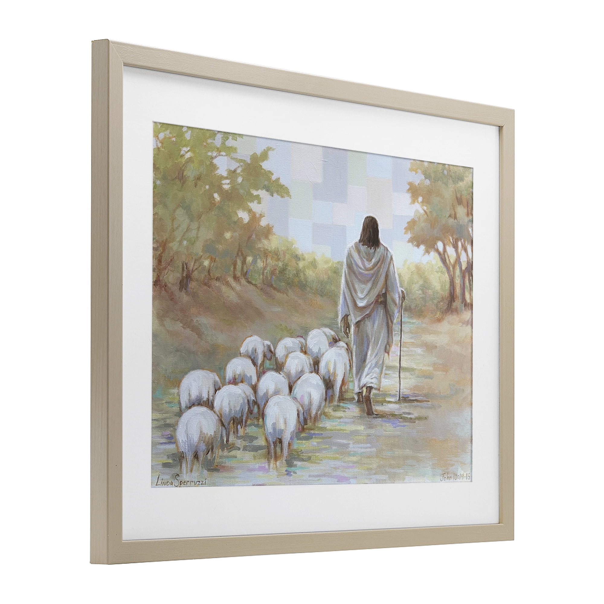 Stupell Industries Lead On Good Shepherd Birch Framed Print Under Glass, design by Linda Sperruzzi