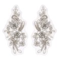 thumbnail image 1 of Computerized Embroidery Cloth Sew on Ornament Accessories Glass Rhinestone & Glittered Sequin Appliques Silver 265x135x5mm, 1 of 6
