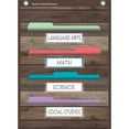 thumbnail image 3 of Teacher Created Resources Dark Wood Design 10 Pocket File Storage Pocket Chart, 14" x 58", 3 of 5