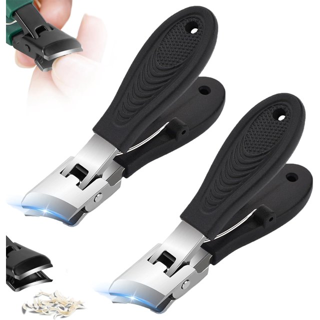Lavito Nail Clipper, Caurat Slanted Nail Clippers, Slant Edge Nail Clippers, Wide Jaw Opening Anti-Splash Slanted Nail Clipper for Ingrown Nails and Thick Toenails