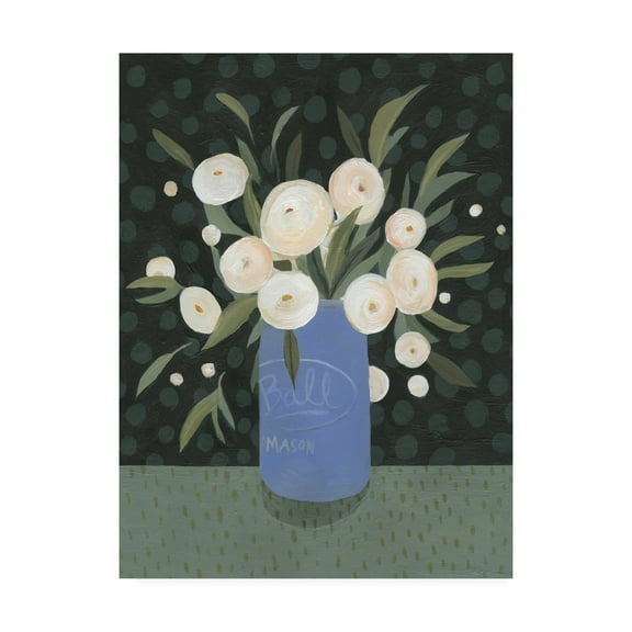 Trademark Fine Art 'Mason Jar Bouquet I' Canvas Art by Emma Scarvey