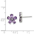 thumbnail image 3 of White Sterling Silver Earring Button Women'S Amethyst Purple 11 mm, 3 of 3