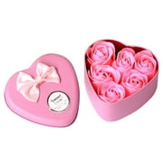 Wovilon 6Pcs Heart Scented Bath Body Petal Rose Flower Soap Wedding Decoration Gift Best