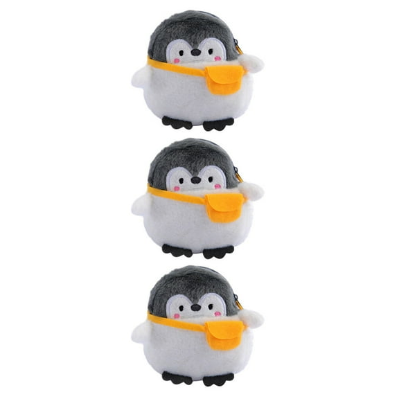 Mobutofu Vintage Cartoon Penguin Coin Pouch Plush Traveling 3Set 3.5In