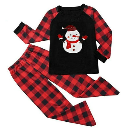 

Mrat Long Sleeve Round-Neck Blouses & Shirts Sets Women s 2 Piece Outfits Parent-child Set Plaid Print HomeWear Pajamas Two-piece Child Set Female Lounge Wear Sets