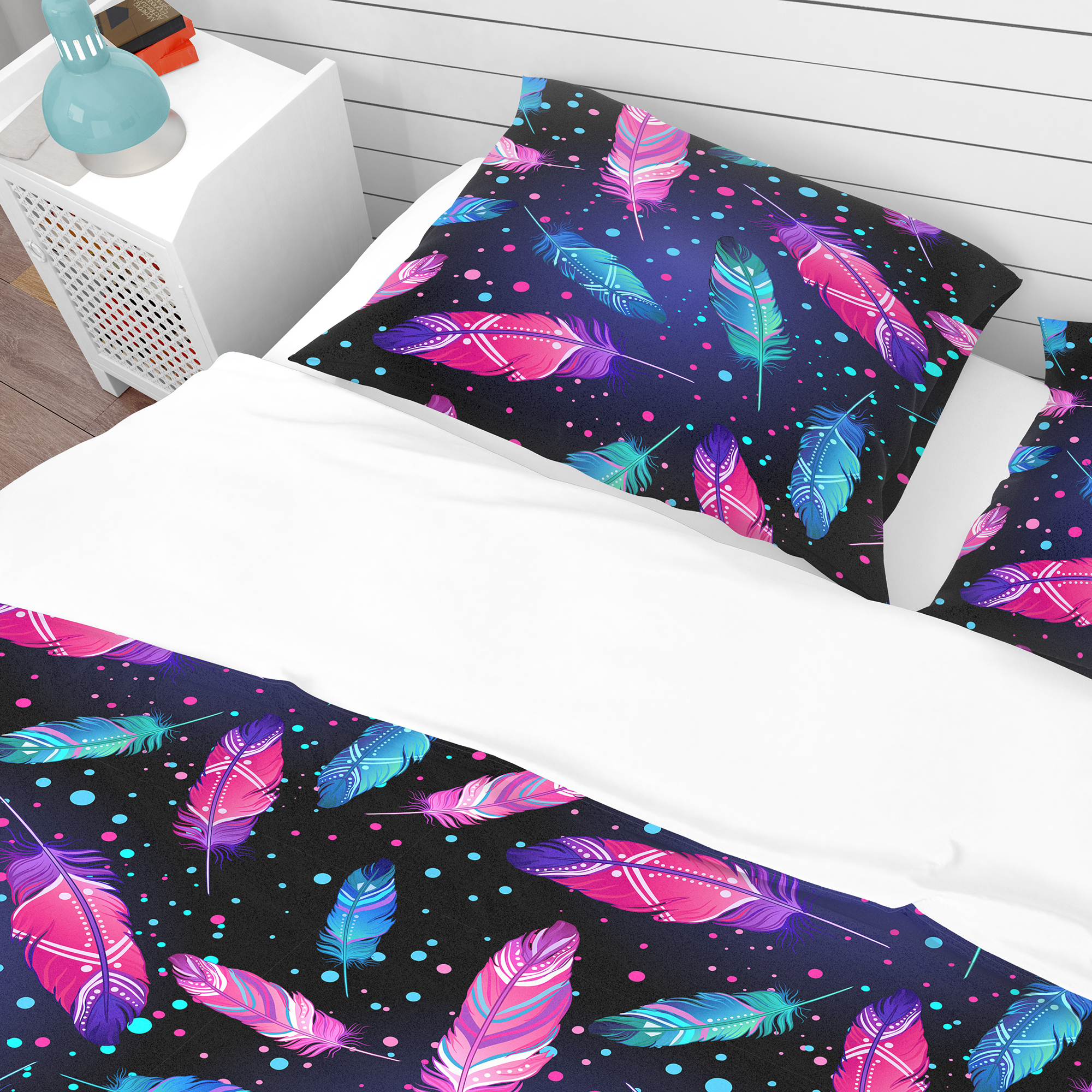 Designart 'Pattern with Painted Bird Feathers' Southwestern Duvet Cover Set
