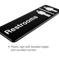 thumbnail image 4 of Excello Global Products Men/Woman Restroom Sign: Easy to Mount Informative Plastic Sign with Symbols 9"x3", Pack of 3 (Black) - EGP-HD-0250, 4 of 5