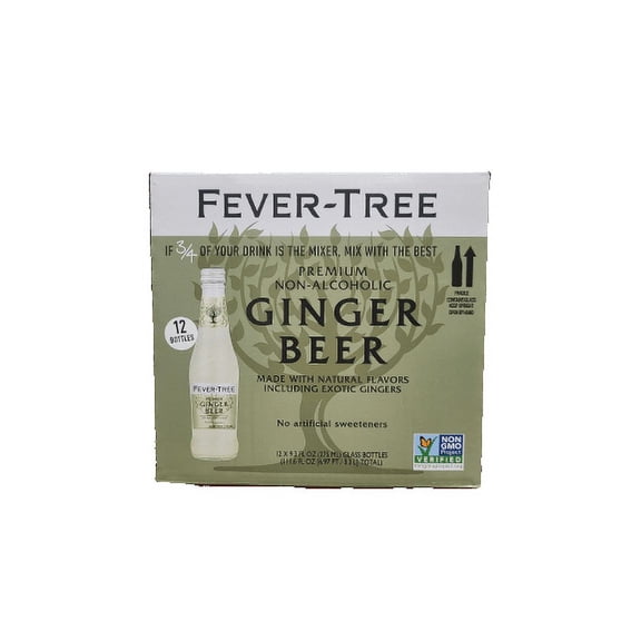 Fever Tree Ginger Beer 9.3 oz, Pack of 12 - Non-Alcoholic Mixer