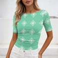 thumbnail image 4 of Aimik Casual Tee For Women Summer Fashion Print Crew Neck Short Sleeve T Shirt Comfort Slim Womens Tops, 4 of 6