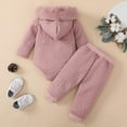 thumbnail image 7 of newwalpole Newborn Baby Girl Christmas Outfit Long Sleeve Hoodies Romper Santa Solid Color Pants Set Baby Girl Fall Outfits Pink for Size 9-12 Months, 7 of 7