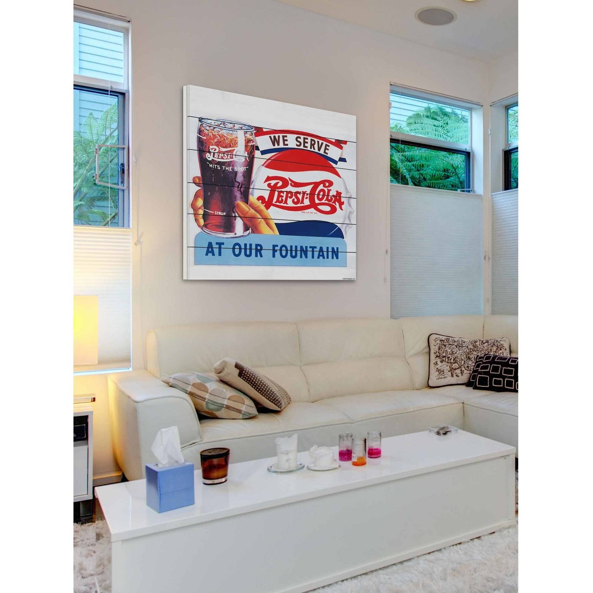 Marmont Hill "We Serve Pepsi-Cola" Painting Print on White Wood