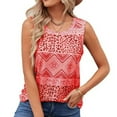 thumbnail image 1 of Camiseta sin mangas de verano para mujer, camiseta holgada con cuello redondo, camiseta étnica informal estampada, 1 of 5