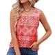 thumbnail image 1 of Camiseta sin mangas de verano para mujer, camisa holgada con cuello redondo, blusa étnica informal estampada, 1 of 5