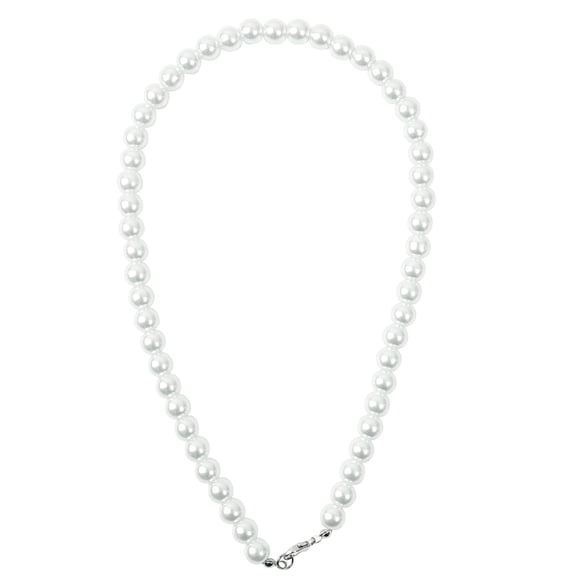 Lobster Clasp White Imitation Pearl  Chain Beaded Linked Necklace Neckwear Neck Lace for Woman